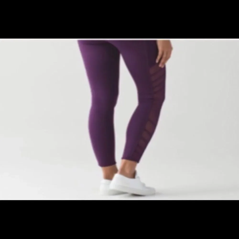Lululemon Wild & Free Tights Mesh Panel Modo Style Sz 2